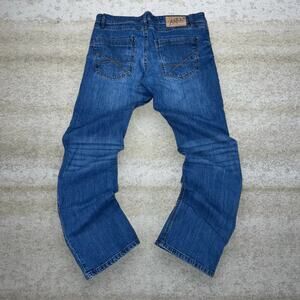 Vintage Y2K Axel Skater Jeans 34x34 Relaxed Fit Dark Wash Denim Embroidered Rap